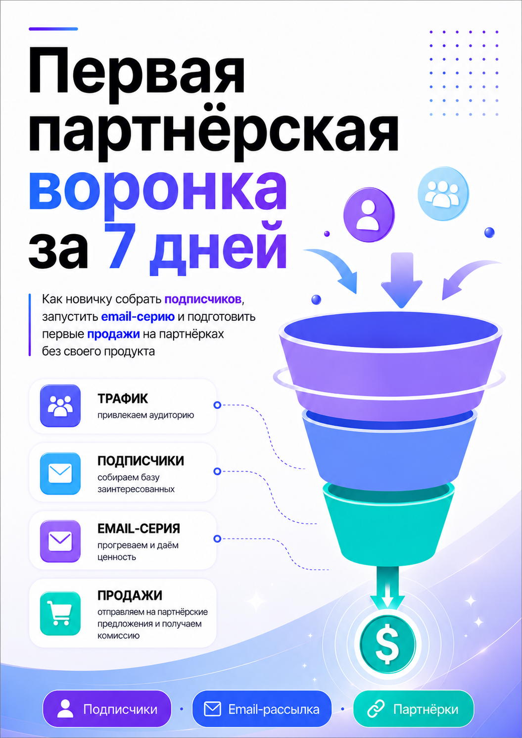 Первая партнёрская воронка за 7 дней